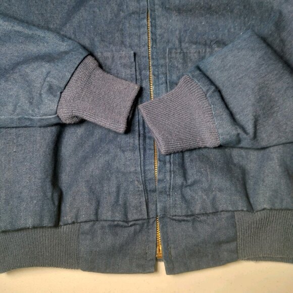 Vintage Walls Workwear Jacket S Blue Jean Denim Flannel Red Buffalo Plaid Lined - Picture 10 of 16